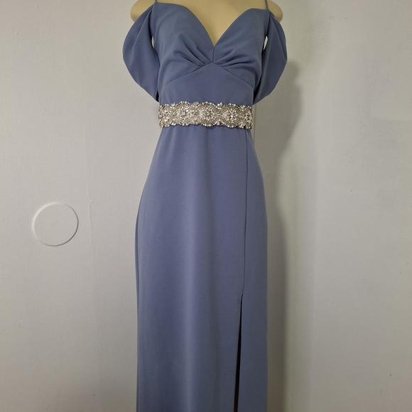 Sachin + Babi Dresses & Skirts - 💋Sachin + Babi Periwinkle One-Shoulder Evening Gown with Jeweled Waist💋